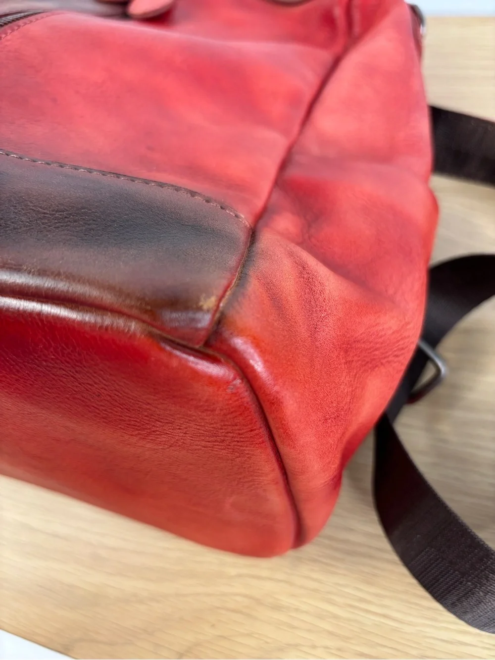 Yukon Full Grain Rich Red Rustic Brown Backpack LIKE NEW!!‎